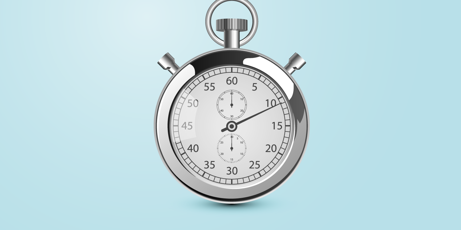 CLEARS News 10 Minutes Stopwatch on Light Blue Background