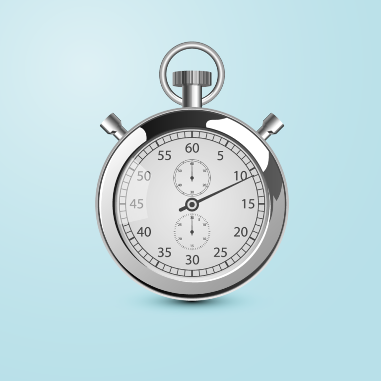 CLEARS News 10 Minutes Stopwatch on Light Blue Background